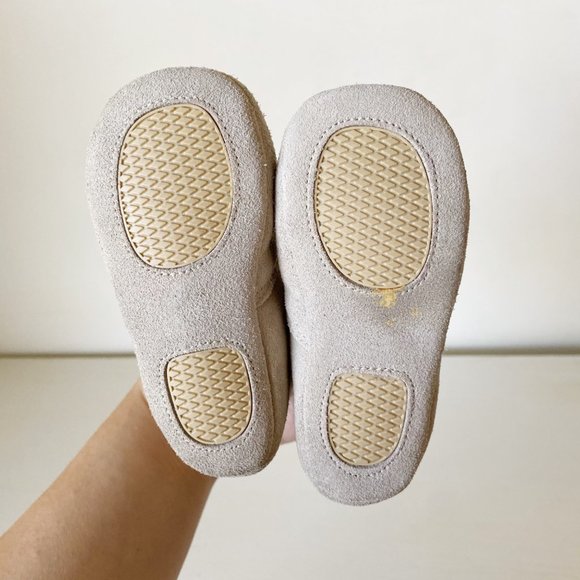 L'Amour Tan Booties Suede Leather Fleece Lined Star Infant Toddler 4 - Picture 9 of 9